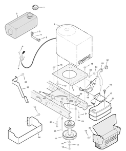 Engine Mount Diagram and Parts List for 405004X50B 2004 Briggs and Stratton Lawn Tractor